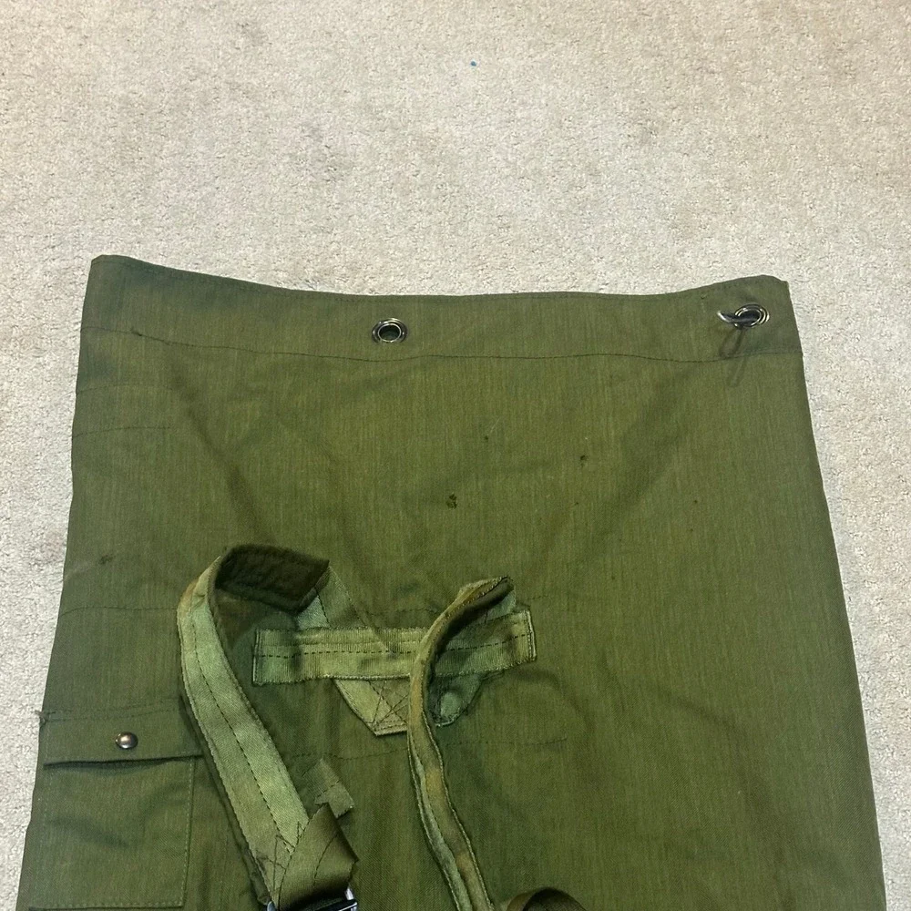 Vintage US Military Duffle Bag Olive Drab Canvas Sea Bag Backpack Large USGI